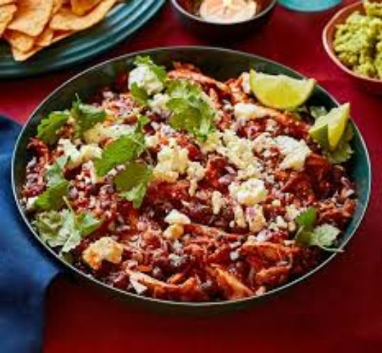 Picture of Black bean turkey tinga with avocado crema